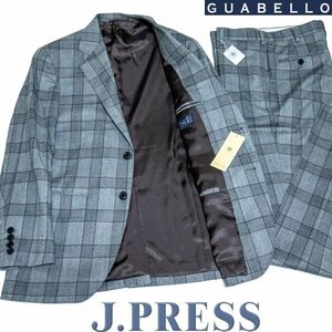 ☆ JP238A5 新品！10万 秋冬　伊GUABELLO　グアベロ　J.PRESS　ジェイプレス　チェック柄スーツ　総裏仕立て　ノータック　