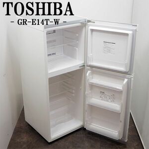 【中古】LB09-043/冷蔵庫/137L/TOSHIBA/東芝/GR-E14T-W/トップフリーザー/霜取り不要/大容量ドアポケット/省エネ/送料込み/訳あり特価品