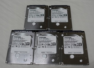 ■未使用品■TOSHIBA製2.5inch AVコマンド対応HDD 500GB MQ01ABF050 【5台セット】