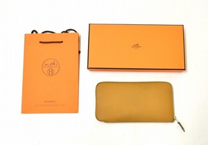 HERMES エルメス アザップシルクイン 長財布 ラウンドファスナー BROWN レザー 本革 Azap SILK IN WALLET ウォレット