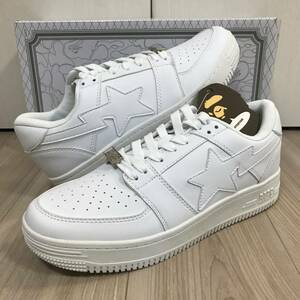 A BATHING APE BAPE STA LOW 20TH 10.5 ア ベイシング エイプ ベイプスター ロー オール ホワイト スター スニーカー シルバー 白 レザー