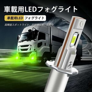 H3 LED フォグランプ 12V 24V 兼用 普通車 ～トラック (10V~60V) フォグ ライト バルブ レモングリーン2