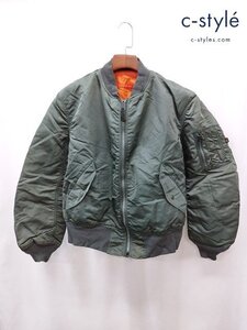 Q413c [人気] ALPHA INDUSTRIES アルファインダストリーズ MA-1 フライトジャケット L カーキ | アウター Q