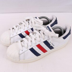 SUPERSTAR FD 27.0cm/adidas スーパースター アディダス スニーカー 白 ホワイト 紺 赤 中古 古着 メンズ ad4872