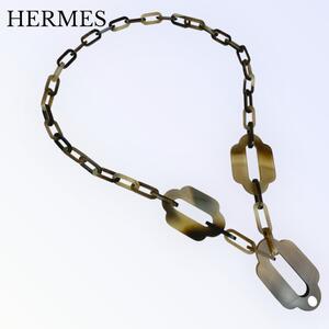 エルメス HERMES ネックレス ペンダント バッファローホーン アトラージュ ナチュラル バッファローホーン