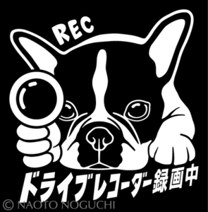 オリジナル ステッカー シール フレンチブルドッグ フレンチブルドック DOG IN CAR ドライブレコーダー 録画中 フレブル B14