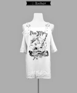 DimMoire Dig in Skull オフショル Tシャツ レフレム REFLEM 白