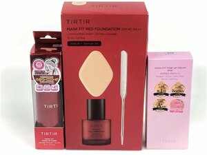 未使用　ティルティル　TIR TIR　MASK FIT RED FOUNDATION #21N／MASK FIT TONE UP CREAM #PINK／MASK FIT MAKE-UP FIXER 80ml　KES-2596