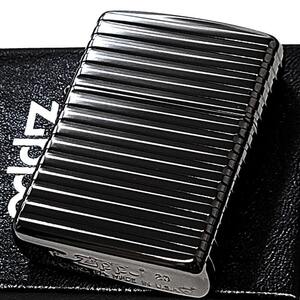 ZIPPO ライター アーマー 4面連続加工 ホリゾンタル ストライプ ブラックニッケル ジッポ かっこいい ギフト おしゃれ 重厚