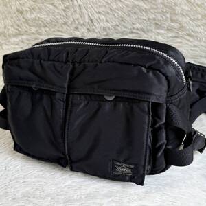 1円〜 希少◎ PORTER TANKER ウエストバッグ ボディバッグ ヒップバッグ ポーター タンカー メンズ レディース ブラック 吉田カバン 人気◎