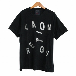 ヨウジヤマモト YOHJI YAMAMOTO REGURATION プリントTシャツ カットソー 半袖 ブラック サイズ1 約S IBO62 メンズ