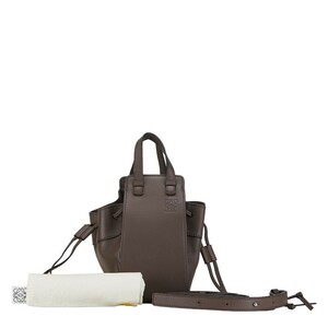 ロエベ ハンモック ミニ ドローストリングバッグ ハンドバッグ ショルダーバッグ 2WAY ブラウン カーフ レザー レディース LOEWE【中古】