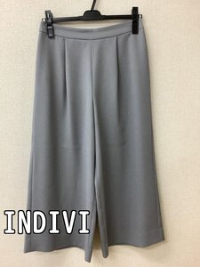 インディヴィ (INDIVI) グレー薄手パンツ ウエストゴム サイズ38