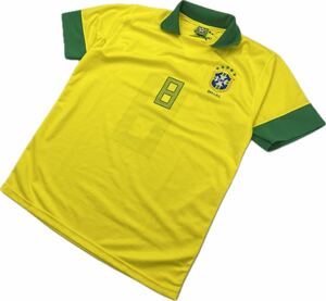 CBF ☆ ブラジル代表 サッカー レプリカ ユニフォーム サッカーシャツ 8 ゲームシャツ イエロー L相当 スポーツ フットサル 人気■S3014