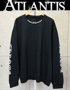 CHROME HEARTS 銀座店 新品 インボイス付き ネックロゴ クルーネック 裏起毛 スウェット 長袖 size:XXL 黒 94451