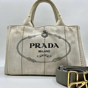 1円◎美品/大人気◎PRADA プラダ カナパ S ショルダーバッグ ハンドバッグ 2way ミニ キャンバス三角プレート ユニセックス デニム 