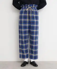 Pajamas check waist frill PT