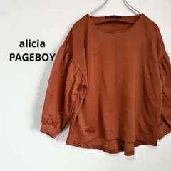 alicia PAGEBOY  Tシャツ　カジュアル　ブラウン　FREE 長袖