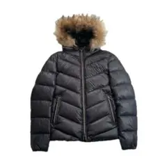 fur down jacket navy France made