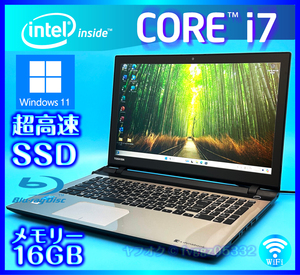 ☆最高峰Core i7 超希少4K液晶 新品SSD 512GB 大容量メモリー 16GB Windows 11 Office2021 Webカメラ Blu-ray Bluetooth 東芝 T95/RG