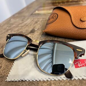 【即決】 RayBan レイバン クラブマスター サングラス ゴールド ミラー UVカット メガネ 鼈甲 べっ甲　ブラウン　ブラック　clubmaster 