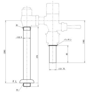 TOTO TSF290BR フラッシュバルブ配管セット 床給水・床上給水和風便器用 部材