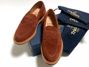 Tricker’s PENNY LOAFERS 557923/33 Highland fox Repello Suede スエードペニーローファー UK9(28cm) 英国製 レザーソール