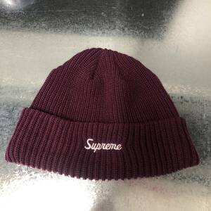 GQ527◇Supreme : Loose Gauge Beanie◇Eggplant シュプリーム ビーニー ニットキャップ