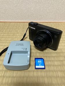 中古良品　デジタルカメラ　Canon SX610 HS 18倍望遠　ブラック　メモリーカード　バッテリー　充電器 Powershot