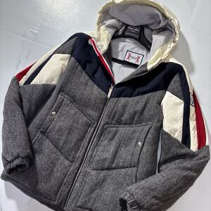 定価30万!!!怪物級!!!【モンクレール MONCLER】「GAMME BLUE」最高峰の極上ツイード◎ ヘリンボーン◎ ダウンジャケット フード◎ 3