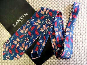 ♪34491C♪良品【ペイズリー 花 植物 柄】ランバン【LANVIN】ネクタイ