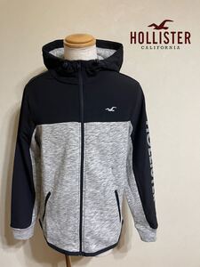 【新品】 HOLLISTER ホリスター ジップパーカー トップス フーディ ジャケット トップス サイズM 長袖 黒 グレー 180/96A 裏起毛