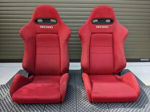 【流用にも！1円】DC5 インテグラタイプR純正 RECARO SR-4 希少なレッド 2脚セット！ 検赤レカロ/セミバケ/SR4/SR3/SR-3/DC2/EK9/シビック