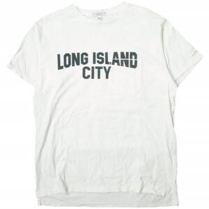 Engineered Garments エンジニアードガーメンツ Printed Cross Crew Neck T-shirt - Long Island City クロスオーバーポケットTシャツ M 白