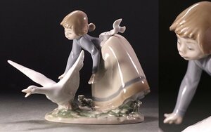 ∇花∇【リヤドロ/LLADRO】 磁器人形No.5553「ワイルドダックと女の子」 リヤドロフィギュリン