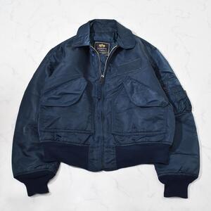 希少 USA製 ALPHA INDUSTRIES, INC. CWU-45/P MIL-J-23230A フライトジャケット M ネイビー アメリカ製 アルファ 短丈 ブルゾン 民間