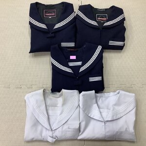 I1005/(中古)兵庫・広島方面 女子制服 5点 /校名不明/冬セーラー/半袖セーラー/M程度/LL程度/11/13/冬服/夏服/中学/高校/学生服/まとめ売り