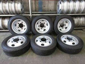 送料無料　スタッドレス　205/70R16　DUNLOP　LT03　21年　三菱キャンター　ふそう　新車外しXAC16×5.5K　115-8C　5穴　美品　6本セット