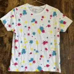 IGNIO★キッズ　Tシャツ　140 ペンキ柄　白　デニム　アメカジ