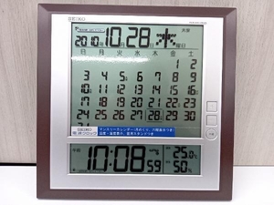 SEIKO 掛け時計 置き時計 電波クロック SQ421B デジタル文字盤 カレンダー 電池付き