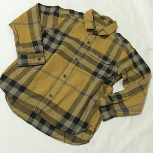 BB05　BURBERRY　バーバリー　チェック柄　長袖　シャツ　ベージュ　4Y　104ｃｍ　キッズ　【メ便】