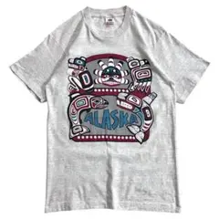 90s USA製 ALASKA 民族プリント Tシャツ