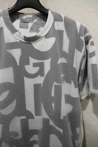 即決 03SS COMME des GARCONS HOMME コムデギャルソンオム 田中オム 初期 Archive CDGロゴプリント メッシュレイアードTシャツ 白