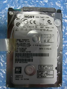 【中古】 HGST HTS545032A7E380 320GB/8MB 4433時間使用 管理番号:C213