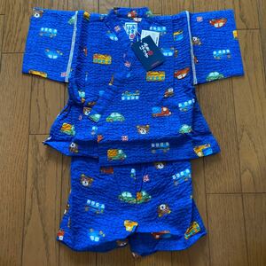 SALE 未使用品　ミキハウス　甚平　80 青　夏祭り じんべい お祭り キッズ 男の子 浴衣 