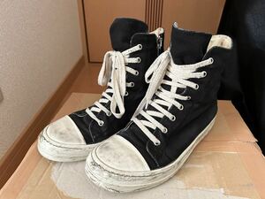 RICK owens drkshdw リックオウエンス ダークシャドウ ラモーンズ スニーカー ブラック ハイカット 