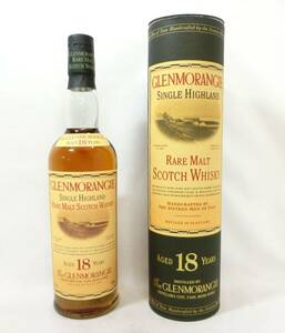 1000円スタート 酒 SCOTCH WHISKY GLENMORANGIE SINGLE HIGHLAND RARE MALT 18年 700ml 43％ グレンモーレンジ 未開栓 箱付 WHO 酒U520