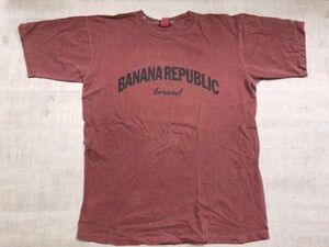 USA製 バナナリパブリック Banana Republic 90s レトロ オールド アメカジ アウトドア 古着 ピグメント 後染め 半袖Tシャツ メンズ S 赤