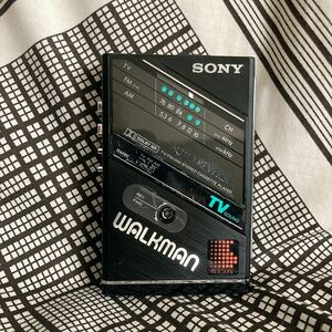 SONY ソニー WALKMAN WM-F101 TV/ AM /FM ラジオ カセットウォークマン ブラック 動作未確認　現状渡し　【1121-1】