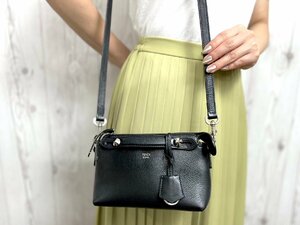 極美品 FENDI フェンディ ミニバイザウェイ ハンドバッグ ショルダーバッグ バッグ レザー 黒 2WAY 73913